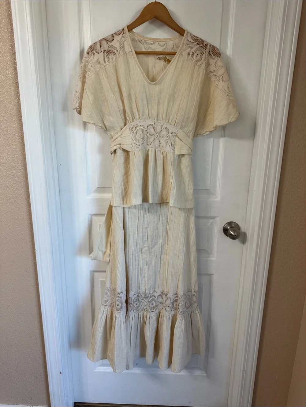 *RARE* RAE Dolls San Francisco Ivory Lace-Trimmed Two-Piece Maxi Dress - Picture 8 of 10